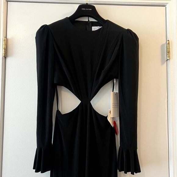 Mac Duggal 67944 Long Sleeve Column Gown Dress black size 6 UB - Picture 4 of 7